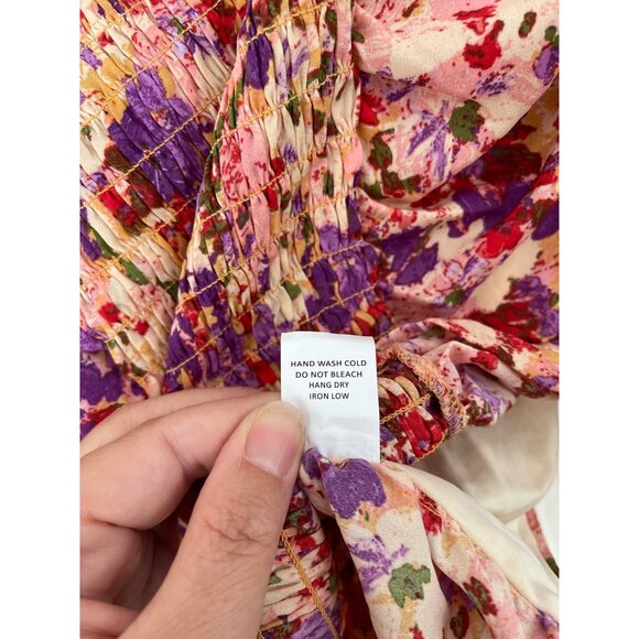 Sienna Sky cropped blouse Colorful Floral Chiffon Top size L New NWOT - Picture 8 of 8